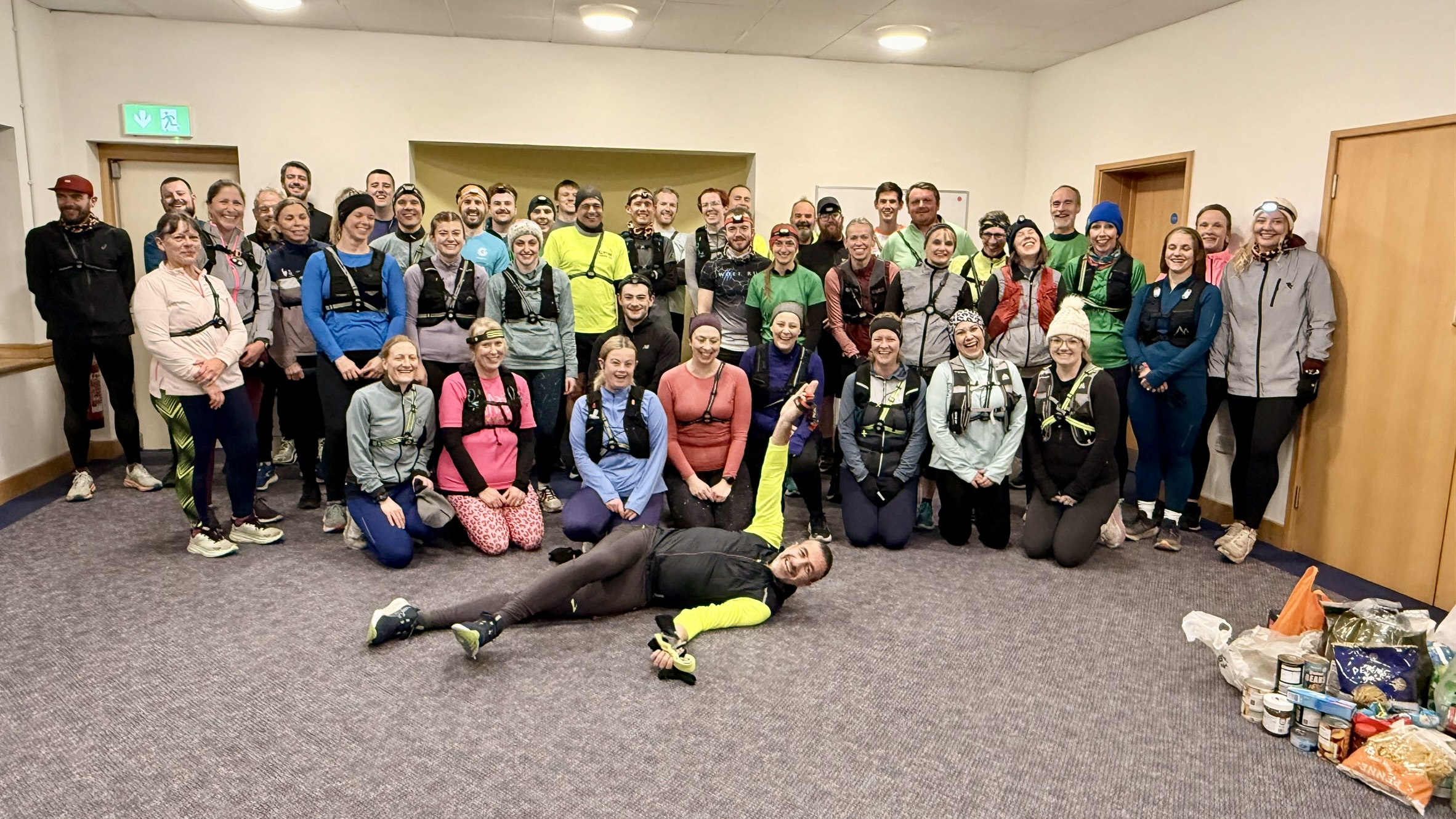 Harriers after dropping off foodbank items